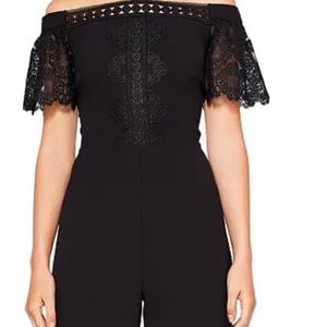 Ted Baker  Off-the-Shoulder Geo Lace Jumpsuit Size 3